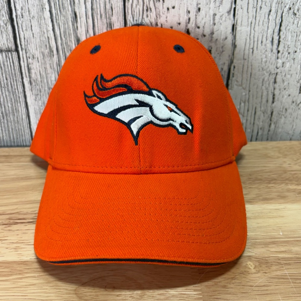 NFL Team Apparel Denver Broncos Hat Mens Orange Adjustable Baseball Cap Cotton